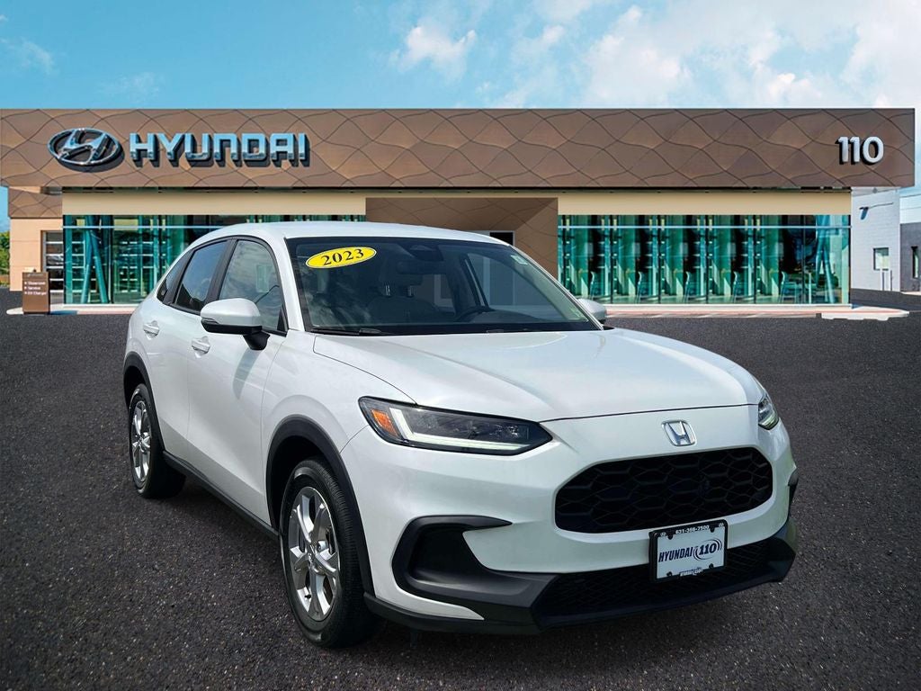 2023 Honda HR-V LX in Platinum White Pearl — front three-quarter view