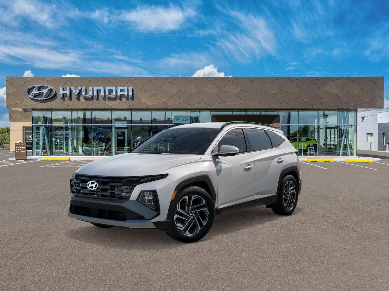 2026 Hyundai TUCSON SEL Plus AWD in Serenity White Pearl — front three-quarter view