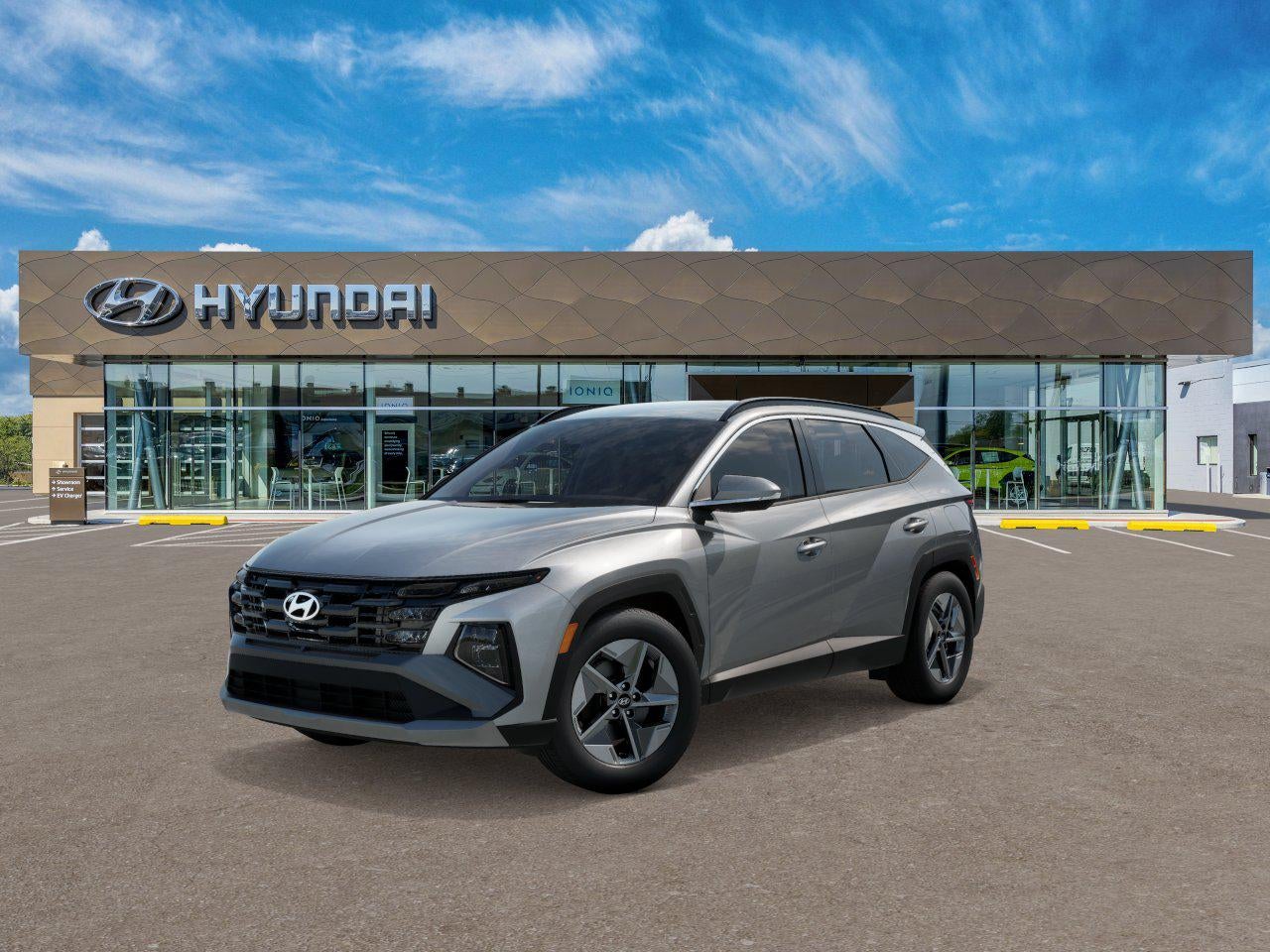 2026 Hyundai TUCSON SEL AWD in Shimmering Silver — front three-quarter view