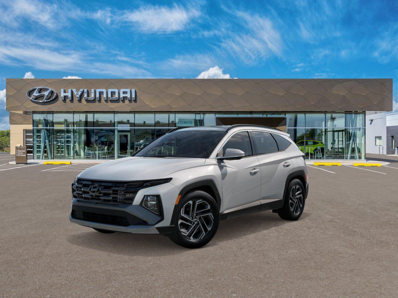 2026 Hyundai TUCSON Limited AWD in Serenity White Pearl — front three-quarter view